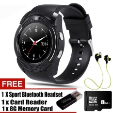 V8 Smart Watch Clock dengan SIM TF Card Slot Bluetooth untuk Android dan IOS-Intl