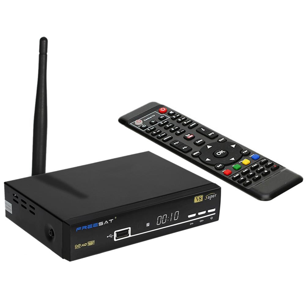 V8 Super DVB S2 TV Receiver Digital Penyiaran Video Receiver Set-up Box Dukungan PowerVu BISS Key Cccam Newcam YouTube YouPorn dengan USB WiFi Steker AS-Internasional