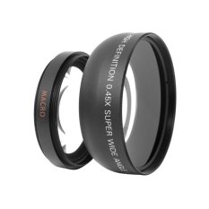 VAKIND 55mm 0.45X Sudut Lebar + Macro untuk Kamera DSLR DC (Hitam)-Intl