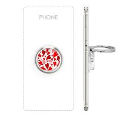 Hari Valentine Merah Putih Merah Muda Hati Repeat Ilustrasi Pola Logam Rotasi Cincin Berdiri Pemegang Bracket untuk Smartphone Sel Ponsel Mendukung Aksesoris-Intl
