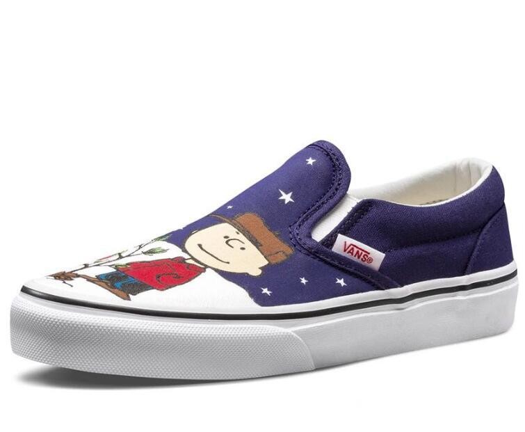 VAN AUTHENTIC/UNISEX Peanuts X Slip-On OFF THE WALL CLASSIC Old Skool SKATE SEPATU SNEAKERS Casual Kekasih's Shoes-Intl
