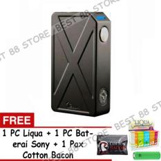 Vape Tesla Invader 3 Mod Starter Kit - Hitam + FREE 1 Pc Liqua + 1 Pc Baterai + 1 Pax Cotton Bacon