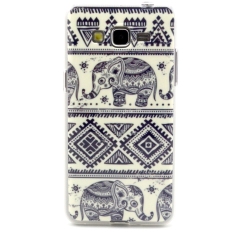 Berbagai Pola Printing TPU Pelindung Phone Case Cover dengan Bingkai Yang Jelas untuk Samsung GALAXY Grand Prime G530-Gajah