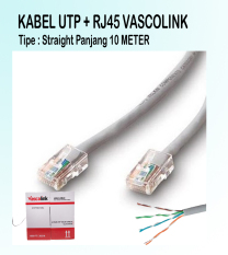 Kabel Jaringan UTP + Konektor RJ45 Tipe Straight 10 Meter