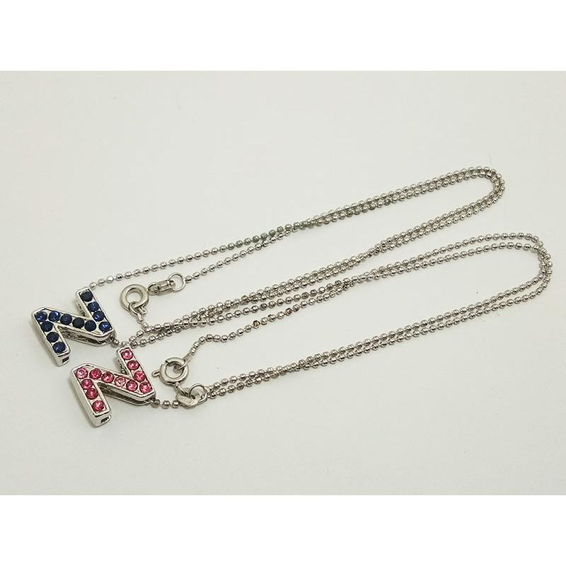 VeE Kalung Liontin Huruf Abjad N - Z Kristal Swarovski Warna