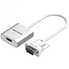 VGA to HDMI Converter, Vention HDMI to VGA Cable Adapter with Micro USB Power and 3.5mm Audio Supply 1080P VGA HDMI Adapter for PC Laptop to HDTV Projector(White) - intl