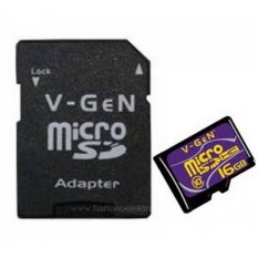 Vgen Memory Card Micro SD Class 10 - 16 GB + Adapter
