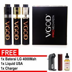 VGOD Pro Mech RDTA Rokok Elektrik Vaporizer / Paket Siap Ngebul / Free Baterai LG / Liquid USA dan Charger