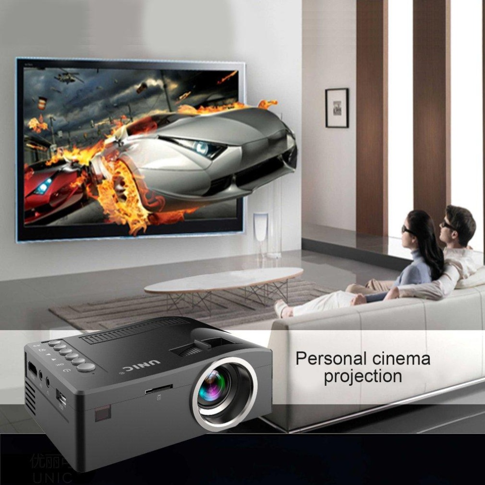 Video Yang BAGUS Proyektor UC18 1080 P HD Hiburan Rumah LCD Theater USB HDMI Proyek UNI EROPA-Internasional