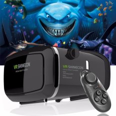 Realitas Maya Peralatan Headset And Tampilan 3D Kacamata/360 Derajat Mendalam 3D Kacamata 2016 Model Hitam Ei Zi Tek VR Shinecon + Premium Apple IPhone IOS And Android Kompatibel Universal Gamepad Bluetooth