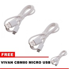 Vivan CBM80 Micro USB Transmitting / Charging Cable - Putih + Beli 2 Dapat 3