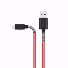VIVAN FM100 1M Spring Micro USB Data Cable for Android 2.4A - Black + Red