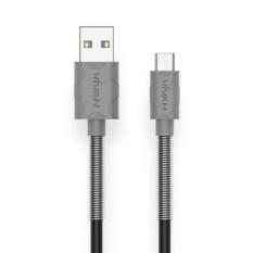 Vivan FM100 2.4A 1M Spring Micro USB Data Cable for Android Gray+Black