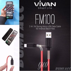 VIVAN Kabel Data FAST CHARGE FM100 2.4A Panjang Kabel 1M Spring Micro USB for Android - Original