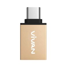 Vivan OTG USB 3.0 Type C Metal Adapter - Gold