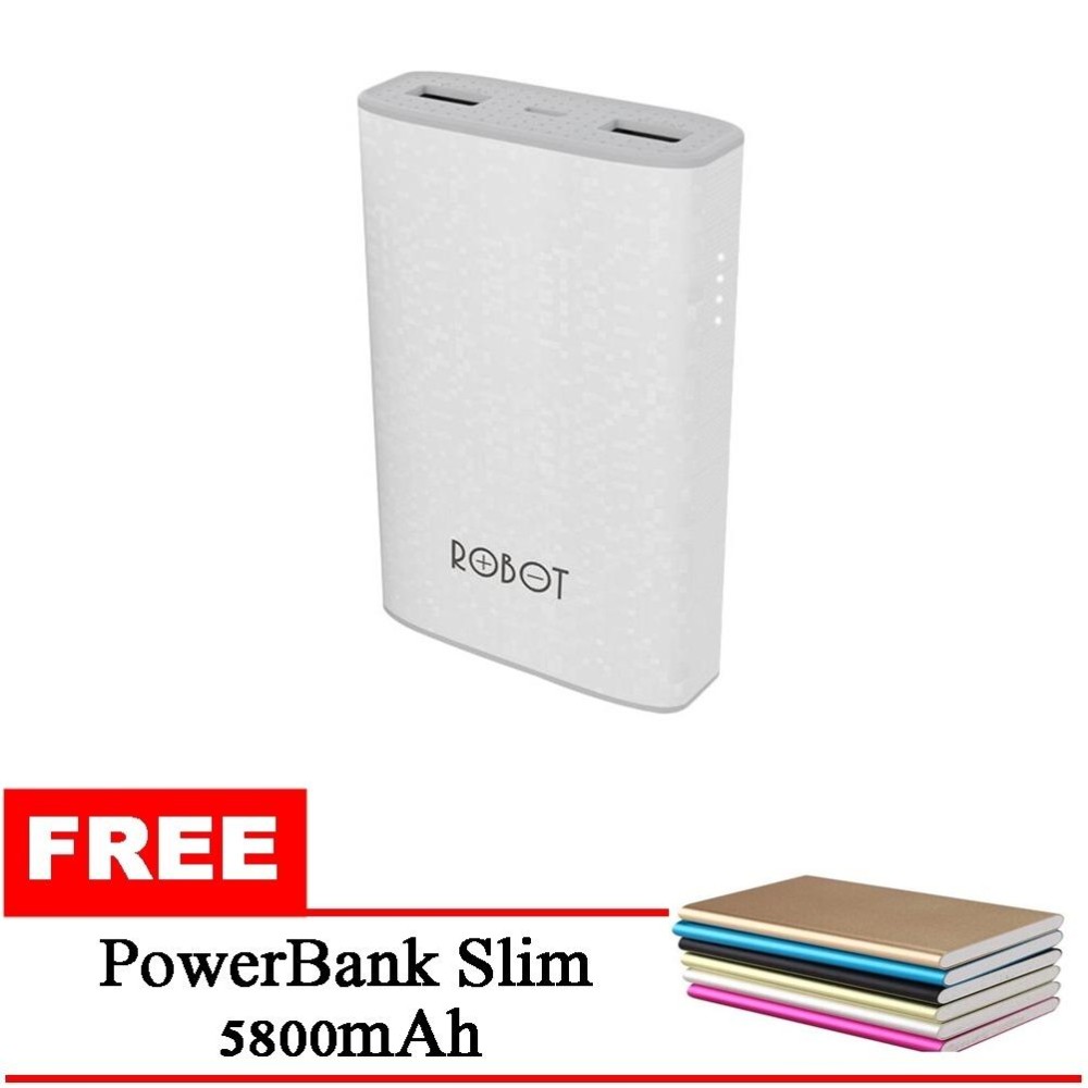 Vivan Robot RT7100 6600mAh 2 USB Ports Power Bank free PowerBank Slim 5800mAh