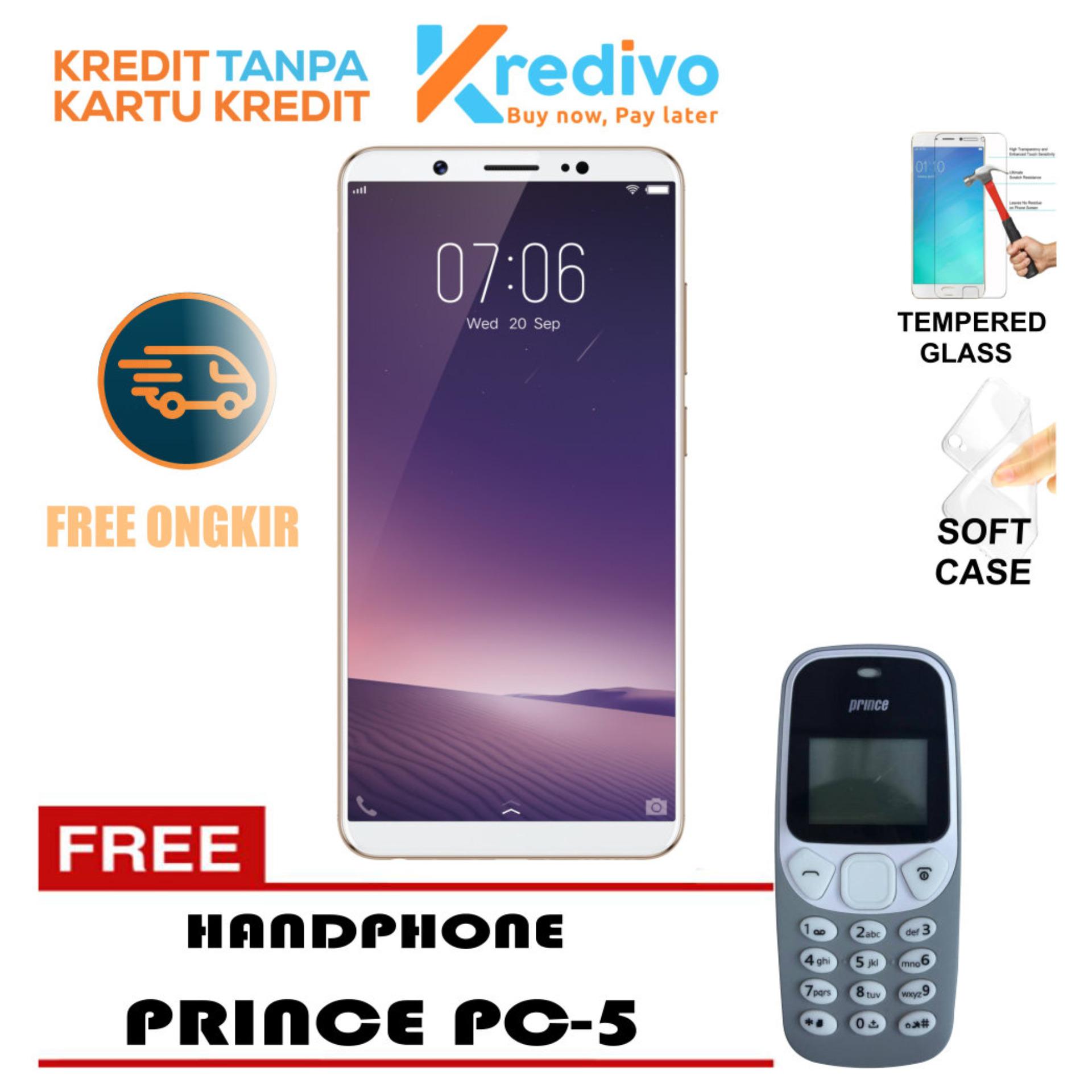 Vivo V7 Smartphone - 4/32 GB Gold Free Handphone Prince PC-5 & Bisa Kredit 