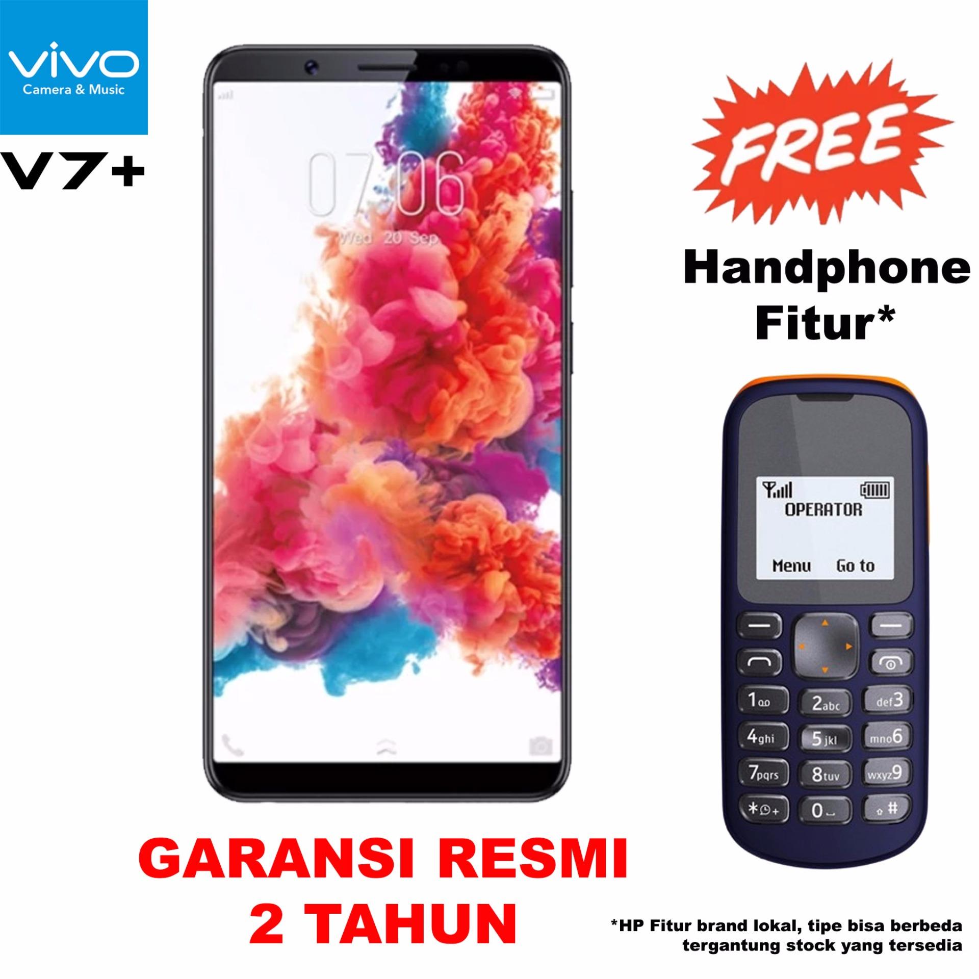 Vivo V7+ Smartphone - 4/64 GB Full View Display - Free Handphone Fitur 