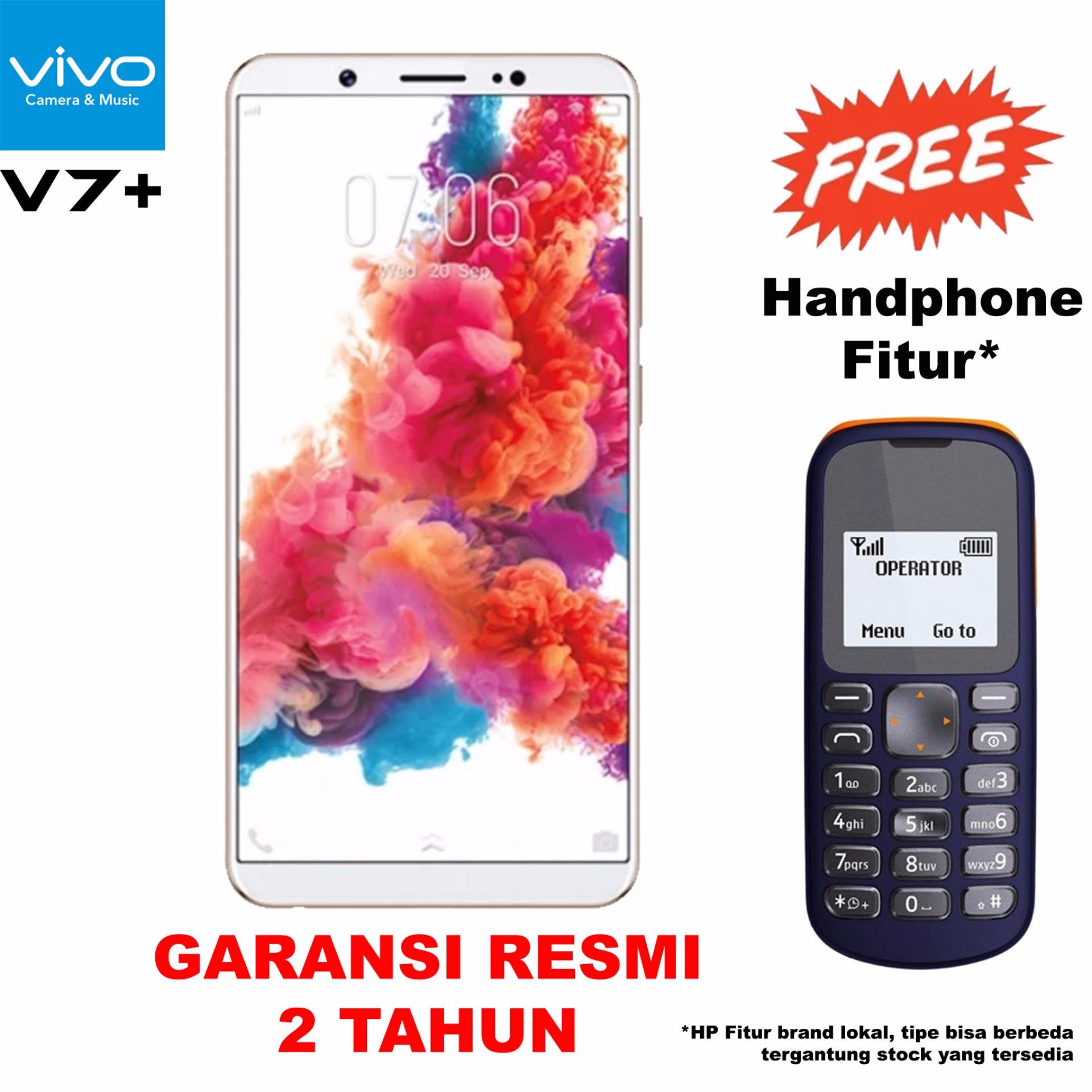 Vivo V7+ Smartphone - 4/64 GB Full View Display - Free Handphone Fitur 