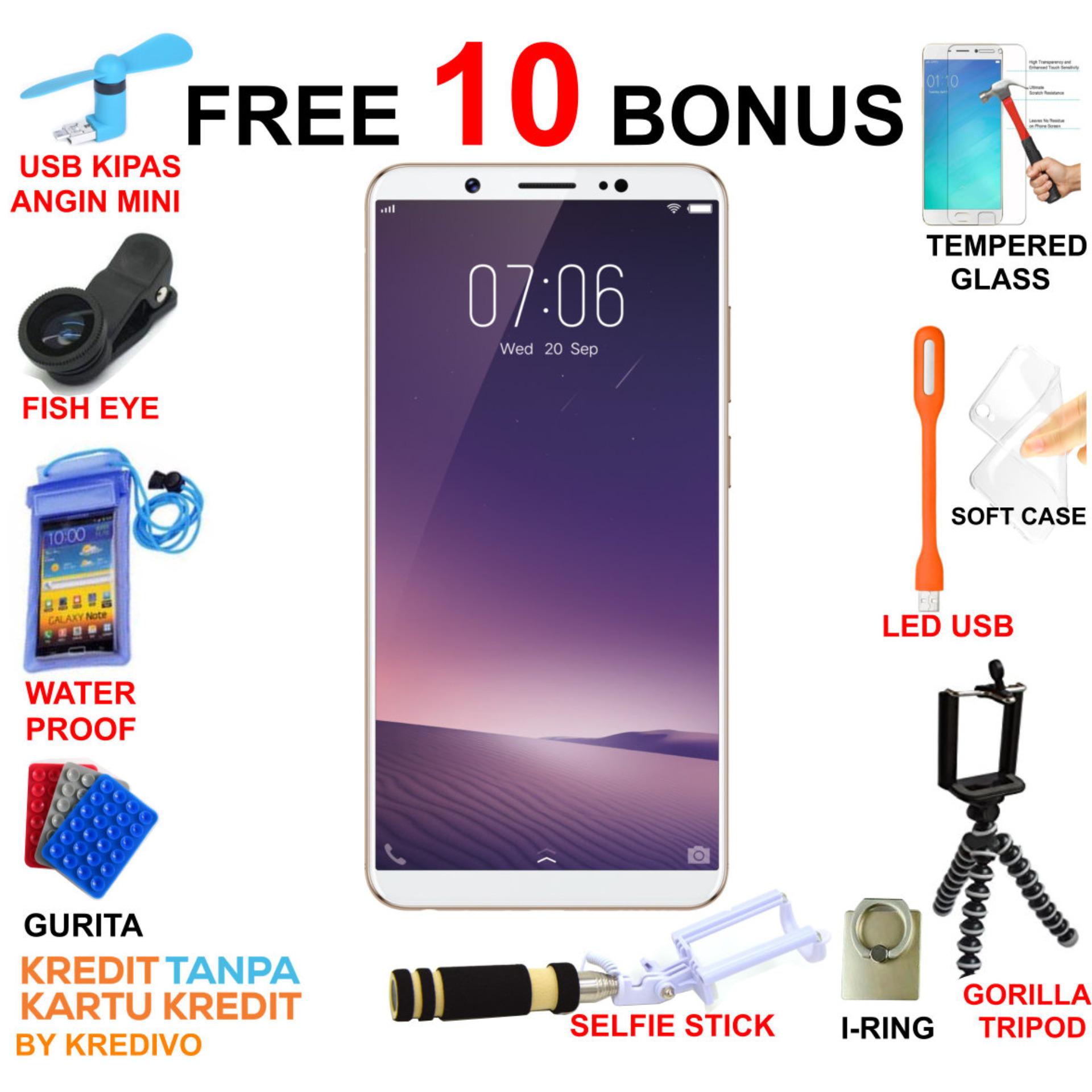 Vivo V7 Smartphone - 4/32 GB Gold Free 10 Bonus & Bisa Kredit 