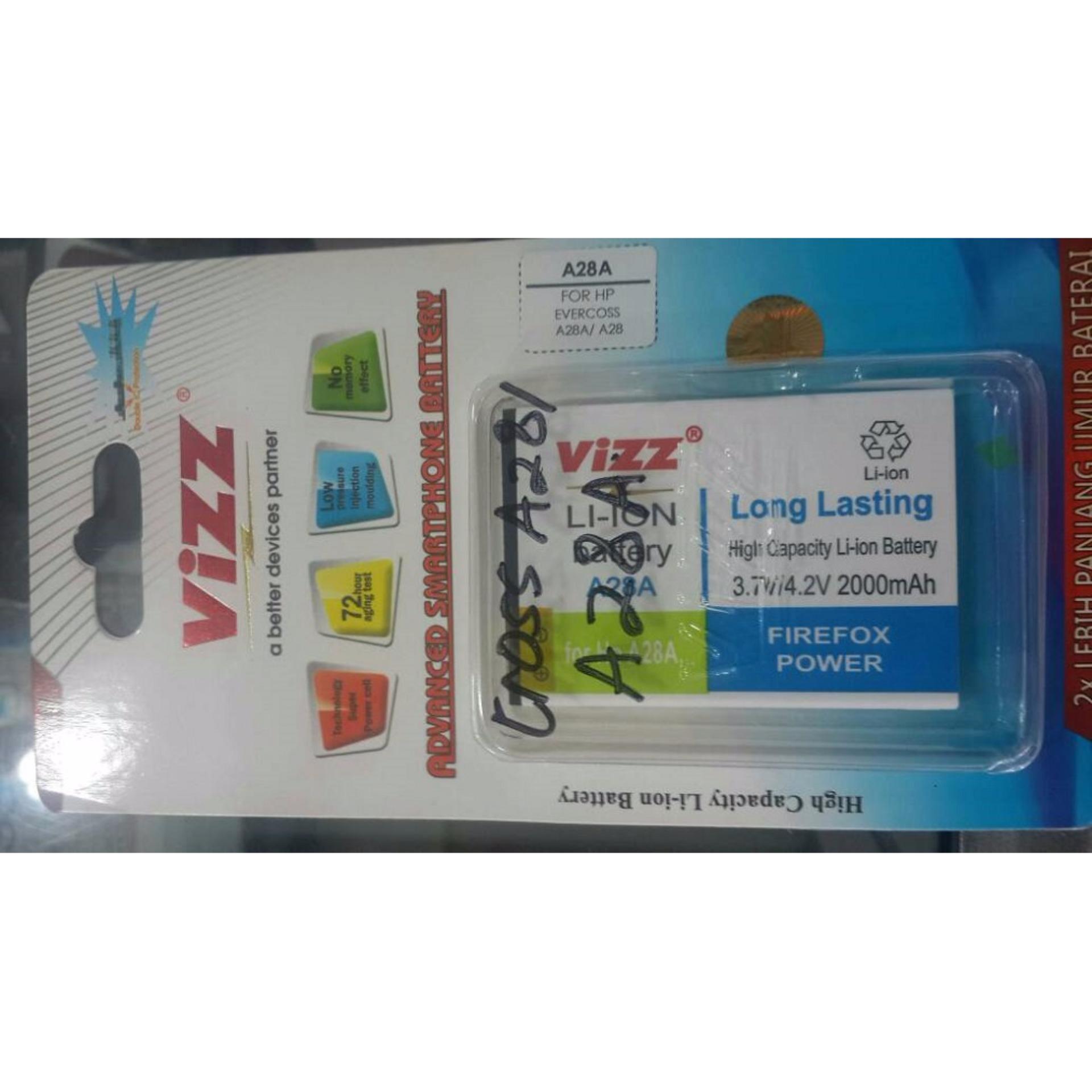 Vizz Baterai Batt Batre Battery Double Power Vizz Cross Evercross A28A 2000 Mah