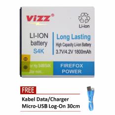 Vizz Battery for Advan S4K / S4M / Star Mini - Double Power 1800 mAh + Free Kabel Micro-USB Flat Original Log-On 30cm