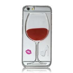 Vococal 3D wine glass TPU cair belakang kasus untuk iPhone 6 Plus/6S Plus 13.97 cm (Merah)