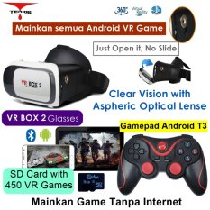 Vr Box 2 play VR game tanpa Wifi with magnet 3d vr glasses kacamata cardboard (VB2+T3+M1)