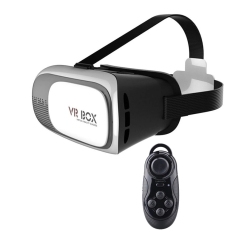 VR-BOX 3D Kepala Mount Tampilan Virtual Reality Kacamata + Remote Control Bluetooth 2in1 Kit untuk Smartphone Lebih Baik dari Google Cardboard