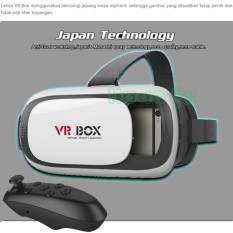 VR Box 3D Virtual Reality Generasi 2 Lensa Teknologi Japan + Remote - Kompatibel Hp 4 - 6 Inch