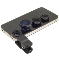 VR_Tech 3 In 1 Universal Clip Pada Lensa Kamera untuk Ponsel (Hitam)-Intl