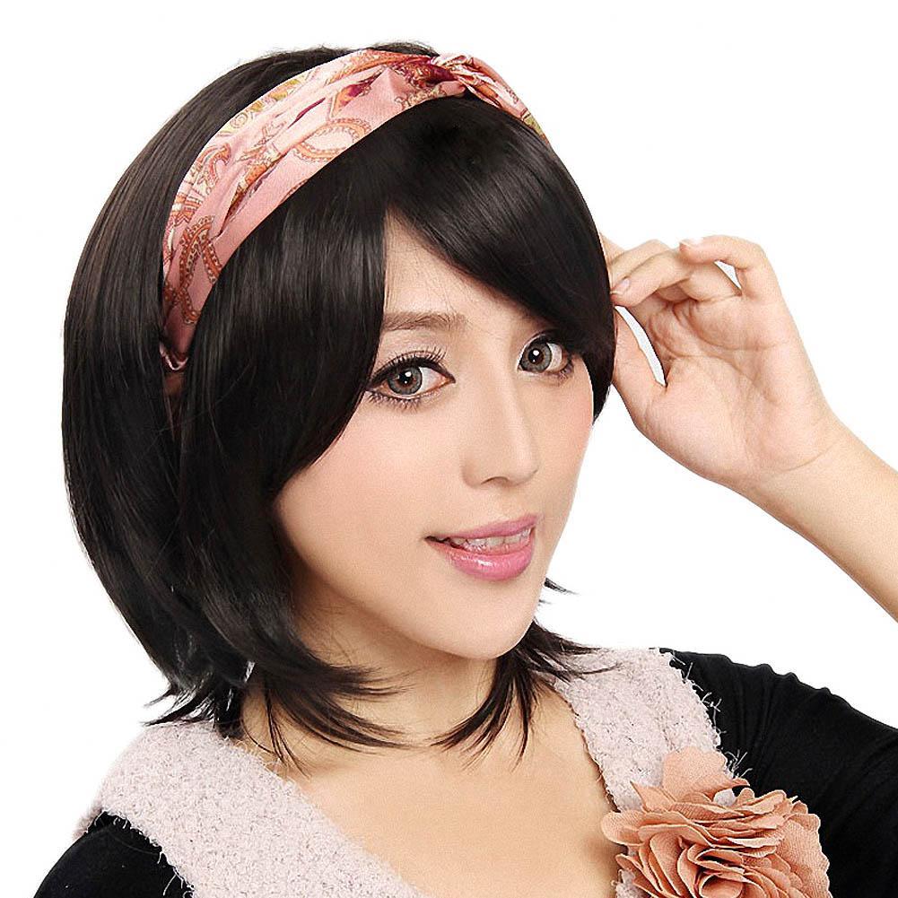 Wanita Seksi Pendek Lurus Wig Rambut Alami Wig-Intl