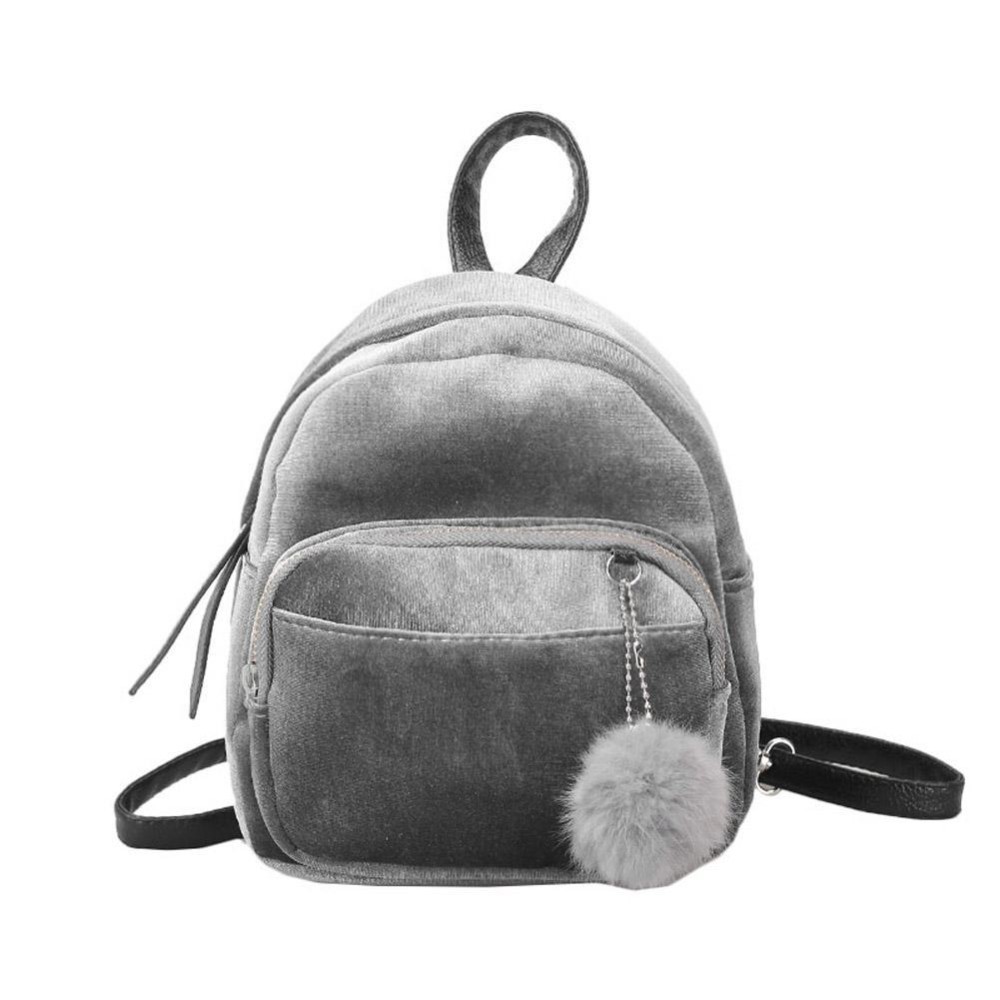 Wanita Velvet Schoolbag Travel Shoulder Bag Mini Ransel untuk Remaja Gadis-Intl