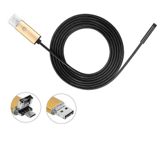 Tahan Air 6 Dipimpin 8 Mm Lensa 2 M Android dan PC 2IN1 Smartendoscope Inspeksi Borescope Kabel Inspeksi Kamera HD (Kuning) -Intl