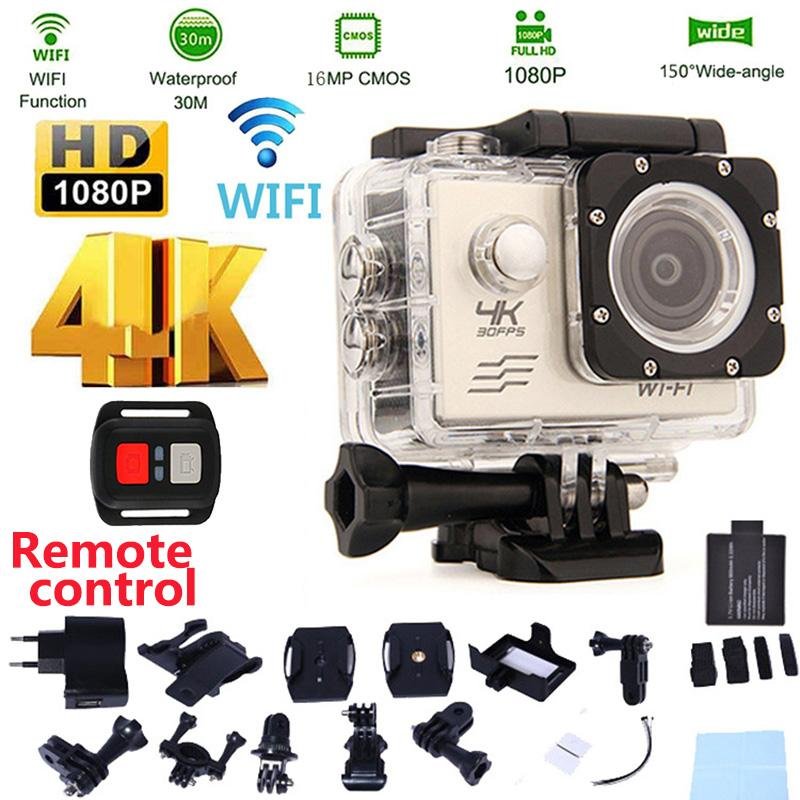 Tahan Air Kamera SJ9000 WiFi 4 K 30fps Tahan Air Camcorder Action Sports Camera dengan Remote Control dan Aksesoris-Intl