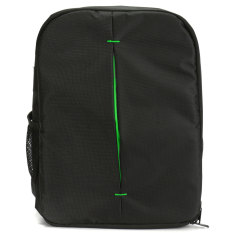 Tahan Air DSLR Tas Ransel untuk Canon Nikon Lensa Kamera Aksesori (Hitam/Hijau) (Intl)