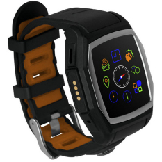 Tahan Air Tahan Keringat Bluetooth NFC GPS Smart Watch Olahraga Ponsel Watch dengan Denyut Jantung GPS Call Pengingat Tidur Monitor (HITAM /Orange)