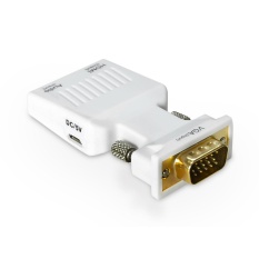 Wavlink 1080 P VGA Ke HDMI Video Audio Mini Konverter Adaptor dengan 3.5 Mm Audio Mendongkrak untuk Buah, HDTV, Monitor, Proyektor, Kabel USB Yang Disertakan dan Kabel Audio-Internasional