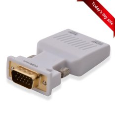 Wavlink 1080 P VGA Ke HDMI Video Audio Adaptor Konverter Mini With 3.5mm Audio Jack For PC, HDTV, Monitor, Ratio Sebuah Termasuk Kabel USB And Kabel Audio
