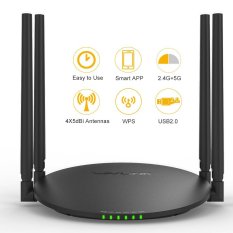 WAVLINK AC1200 Router Nirkabel dan dengan 4 Antena High Gain Eksternal dan 1 USB2.0 Port Mendukung Smart Wi-Fi APP Diaktifkan untuk Mengontrol Jaringan Anda dari Mana Saja-Intl