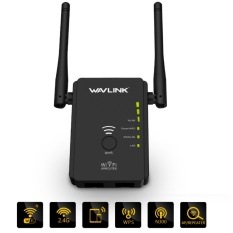 Wavlink N300 Wireless Repeater,Universal Range Extender and Wireless Router With 2 External Antennas & WPS Button Supports AP/Router/Repeater Mode -Black