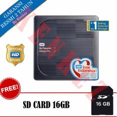 WD My Passport Wireless Pro Hardisk Eksternal 4TB USB3.0 Wi-Fi - Hitam + SD Card 16GB