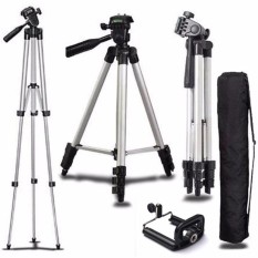 Weifeng 3110 Tripod Stainless with 3x Extend Leg - Suite For Smartphone & Camera - Black + Free Holder U + Tripod Bag