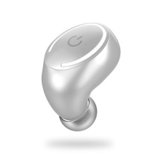 Telinga Mini Bluetooth Earphone Kontrol Suara With Your Ears Telinga-dukungan Bluetooth 4.1 Stereo Headset untuk IPhone Android And Lainnya (Perak) -Intl