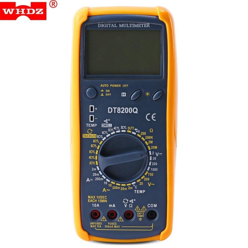 WHDZ DT8200Q Digital Car Multimeter AC DC Voltmeter Tester - intl