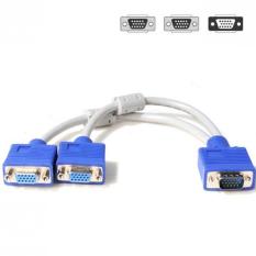 White Sands Kabel VGA Splitter Cabang 1 Male ke 2 Female DB15 High Quality