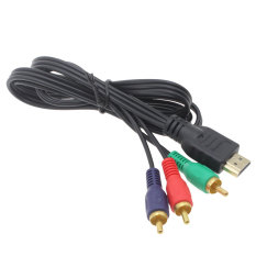 Whyus 2 x HDTV DVD 96 cm HDMI Male untuk 3RCA komponen konverter audio video AV kabel adaptor