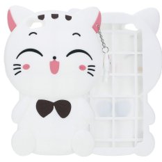 Whyus Baru Tahan Lama 3D Yang Indah Manis Tersenyum Bahagia Kucing Silikon Lembut Sarung Pelindung Kulit untuk Vivo X7 Plus Putih