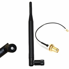 Antena Wifi 2.4 GHz 5dBi 802.11b/G Udara RP-SMA Pria Router Nirkabel Router + Rp SMA Wanita untuk Liga Filipina. /IPX 1.13 Kabel Kucir-Intl