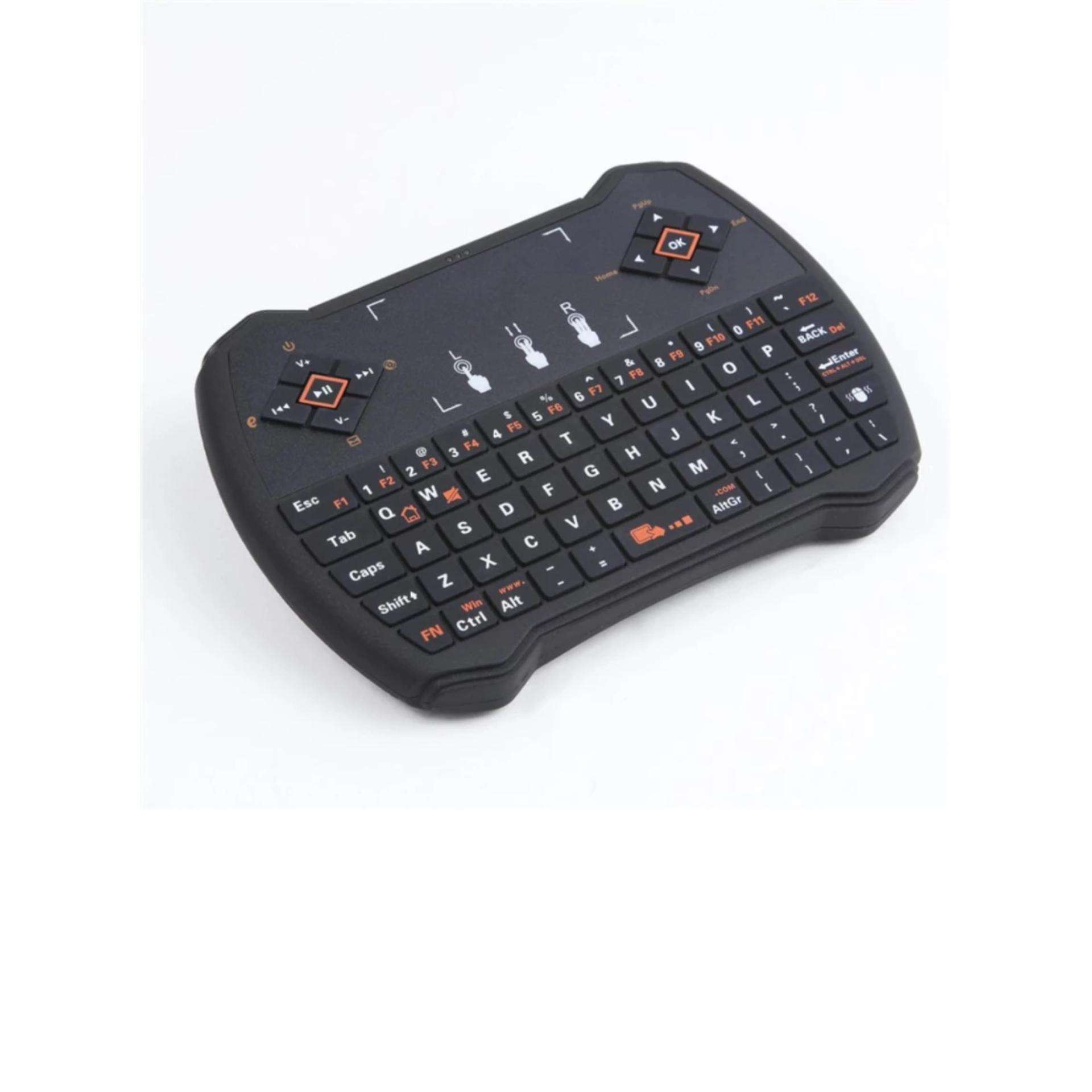 Wireless Keyboard Genggam dengan Touch Pad - V6 - Hitam  